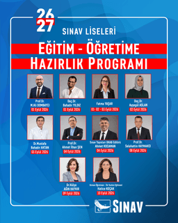 Sınav Liseleri Eğitim - Öğretim Hazırlık Programı Takvimi